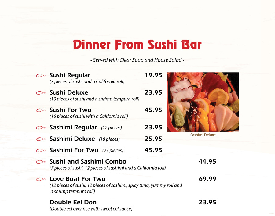 dinner from sushi bar
